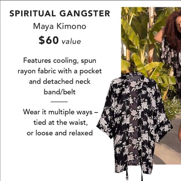 Spiritual Gangster Black Floral Maya Kimono NWT - Picture 1 of 8